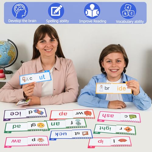 Image of 30 Read and Rhyme Flip Books for Kids, Word Family Phonics Flash Cards for Toddlers, Kindergarten & Homeschool Preschool Learning Activities, Sight Words Games for Ages 3+