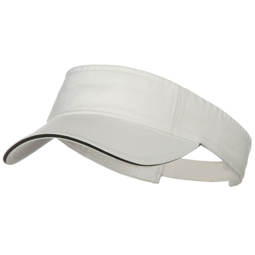 MG Prostyle Cotton Twill Washed Sandwich Visor - White Black OSFM