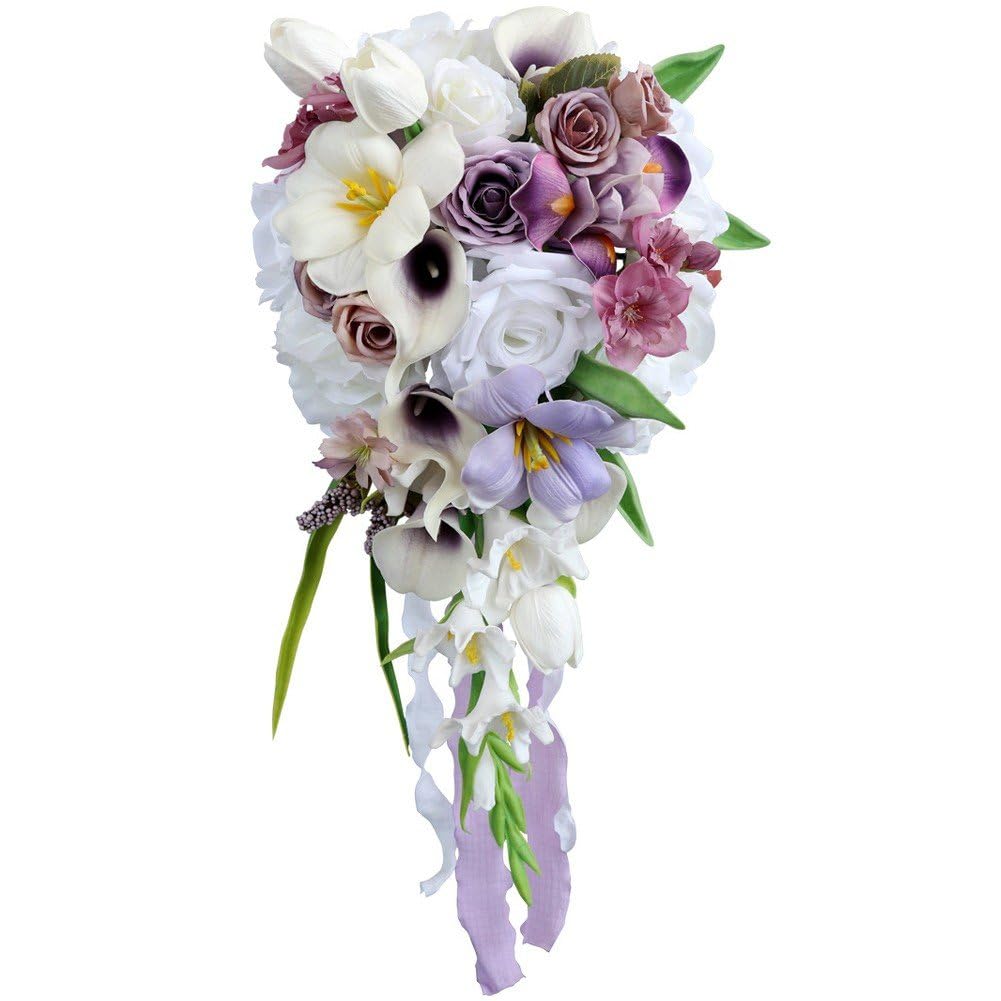 Bouquet de mariée de mariage cascade sans flétrissement