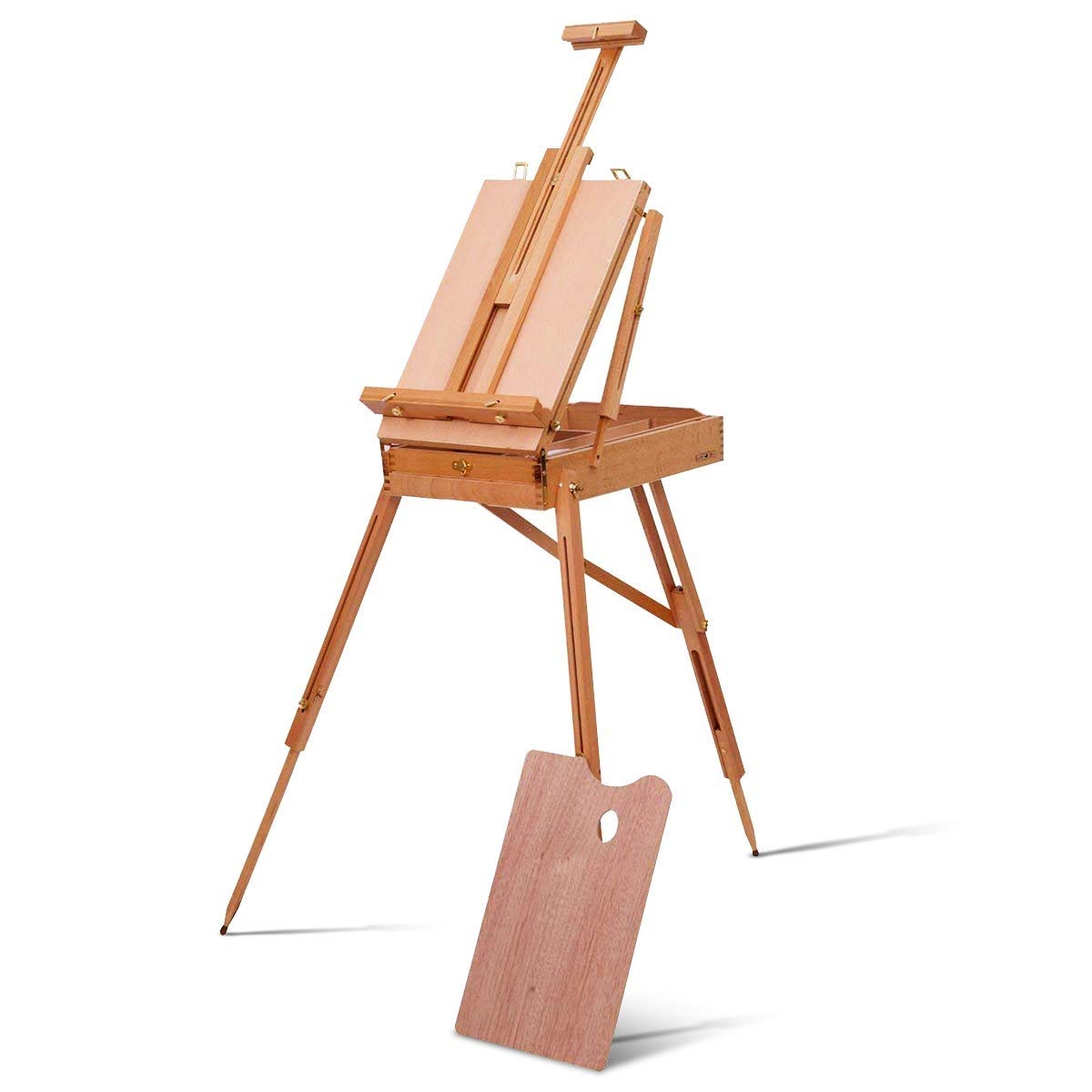 ASerZenith Wooden Easel Adjustable & Foldable Art Tripod Stand Portable Drawing Case With Shoulder Strap And Handle For Artists Pai