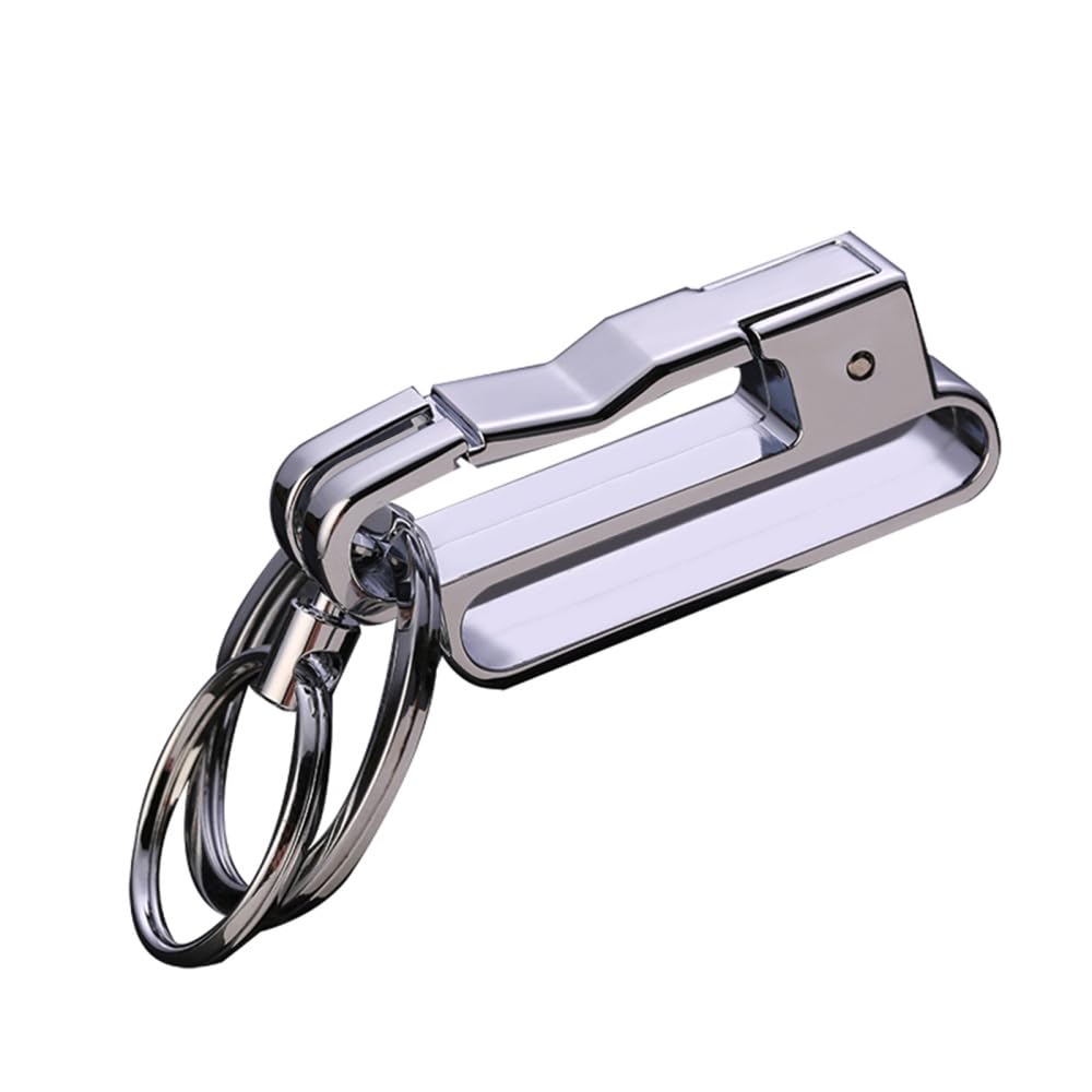 Keychain Belt Clip Carabiner,Zinc Alloy Double Ring Car Keychain Holder Clip Detachable for Men Women