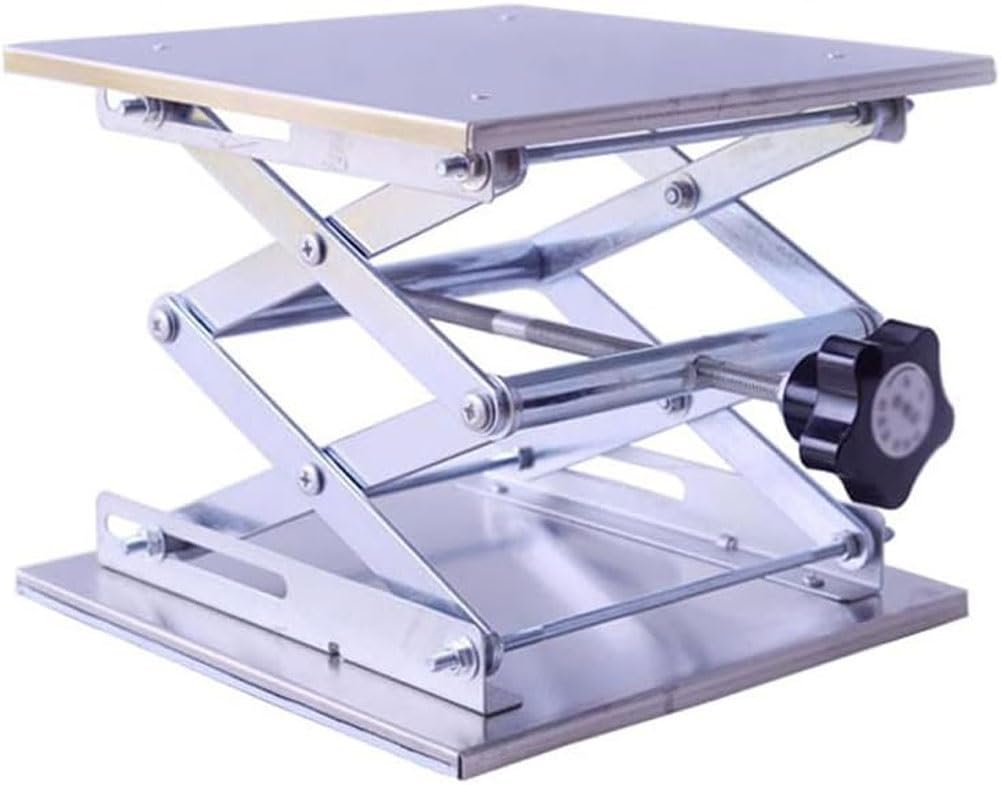 Mesa de elevación manual, plataforma de elevación de tijera de acero inoxidable para coches RC y laboratorio, alta capacidad de carga, 30 x 30 cm
