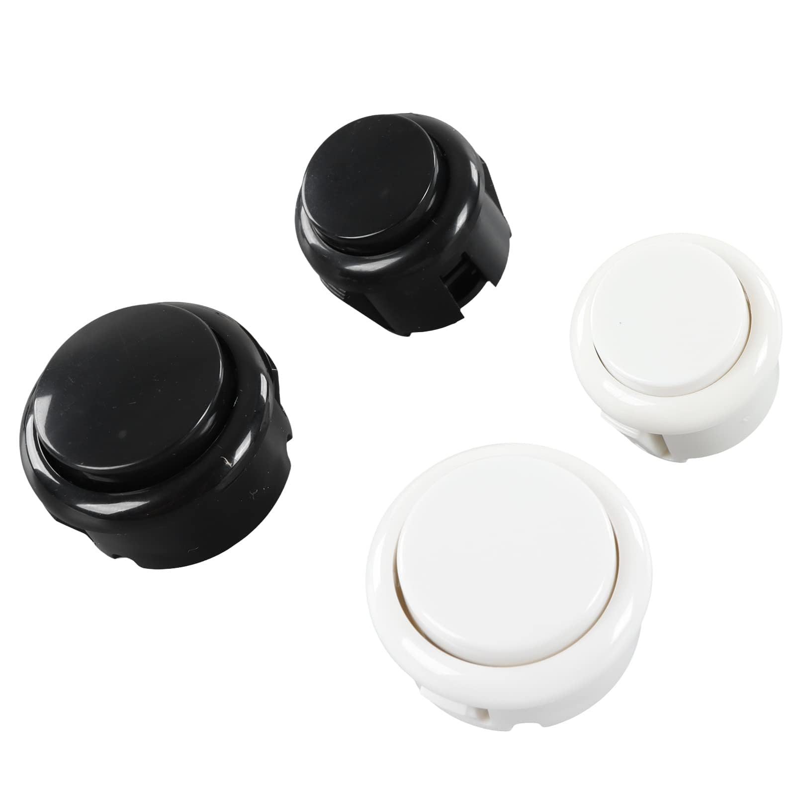 HERCHR 2 Giocatori Giochi Arcade Fai-da-Te Encoder Joystick Pulsanti Arcade Set 2 Maniglie Joystick Ovali Ellipse 20 Pulsanti Arcade(Nero+Bianco)