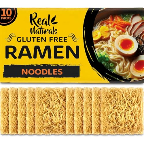 Gluten Free Ramen Noodles, Plain ramen noodles. Restaurant grade. Gluten free pasta, Japanese ramen, Gluten Free Super noodles from brown rice 10 x 59g (10 Pack)