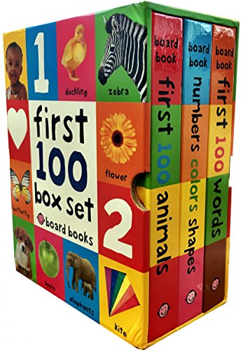 First 100 Collection 3 Books Box Set By Roger Priddy (First 100 Soft To Touch Board Books) (First 100 Words, Numbers Colours Shapes, Animals)