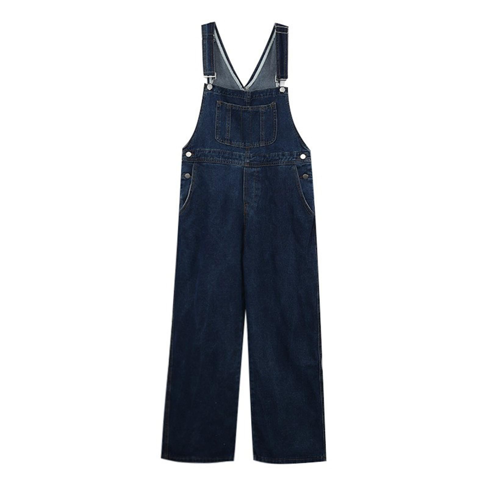 Genérico Mono Vaquero para Mujer Monos Jumpsuit Vestir Peto Largo Primavera Tejanos Algodón Pantalones Casual Trabajo Disfraz Ligero Invierno