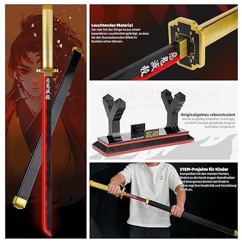 Image of TOY PLAYER Demon Sword Toy Building Set, 606 Pcs Toy Building Set Toy Compatible with Lego Anime, Katana Building Set, Gift for Anime Fans