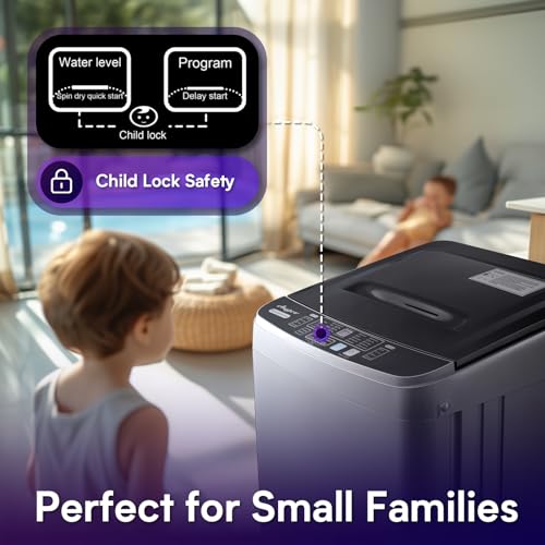 Image of Anypro 17.8LBS Portable Washing Machine, Full Automatic Clothes Washer and Spinner Combo with 10 Programs & 8 Water Levels, Laundry Wash Spin Dryer for Apartment RV Dorm Home, Grey