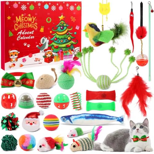 Cat Advent Calendar 2025-24 Days Cat Toy Advent Calendar