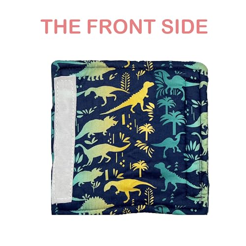 Image of Baby Car Seat Neck Cover, Car Seat Strap Cover, Seat Belt Cushions Pads, Shoulder Strap Protectors, Reversible Pram Harness Covers in Minky Dinosaur, Baby Neck Pad Protector