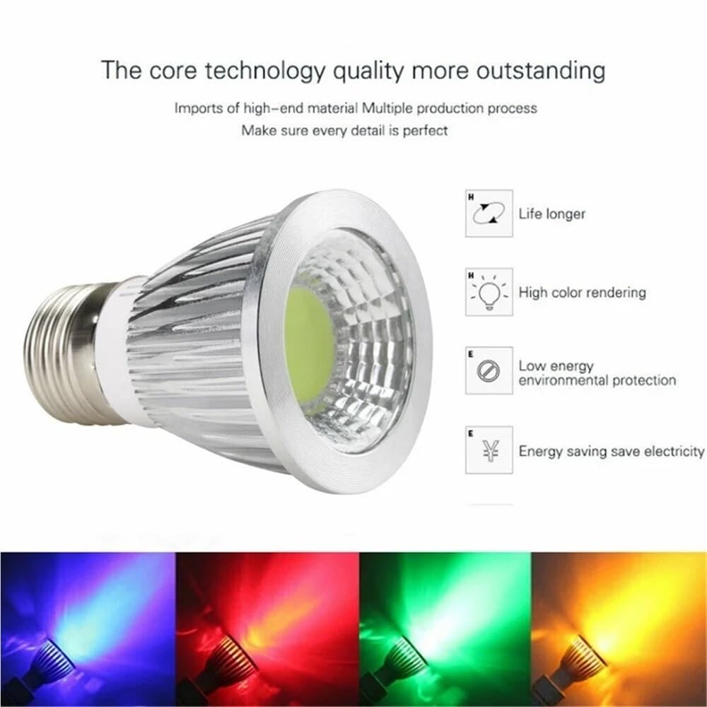 KJXP, Confezione da 10, Lampadina Faretto LED COB AC85-265V 5W GU5.3/GU10/E27/E14/B22 Lampade a Luce Rossa/Verde/Blu/Giallo(Blu,GU10)