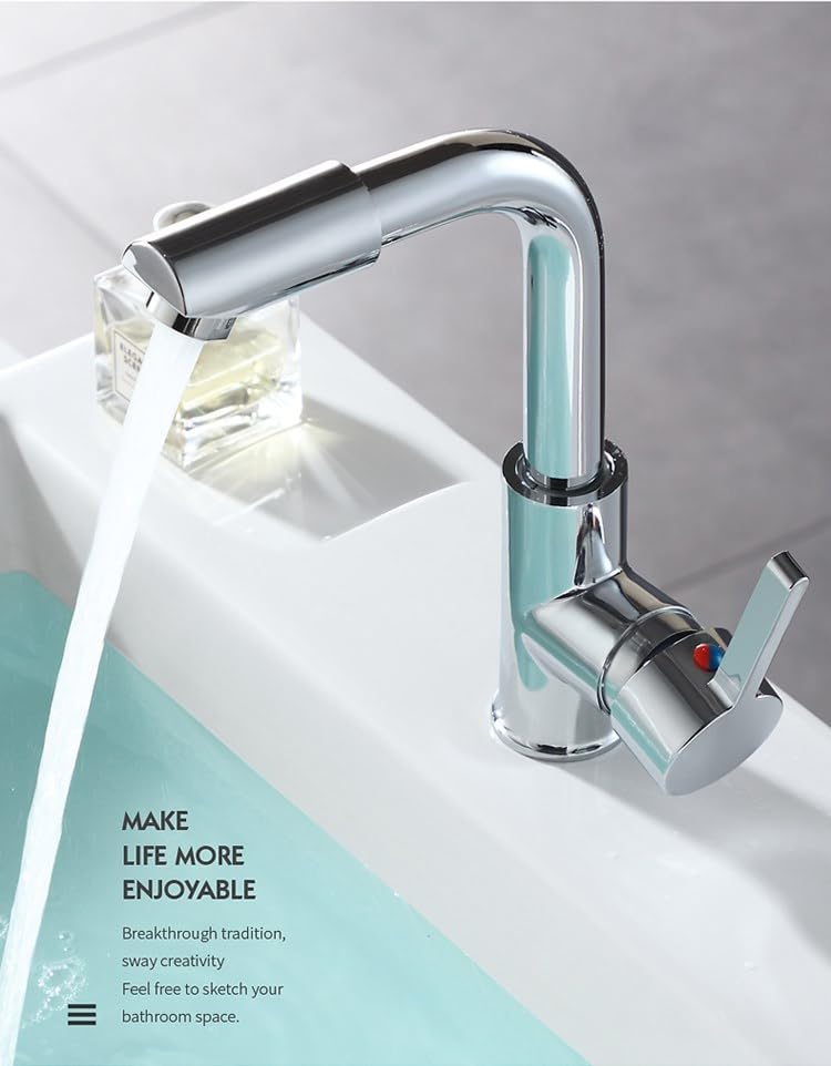 Robinet en métal argenté eau résistant à la haute pression pour vasque - 2