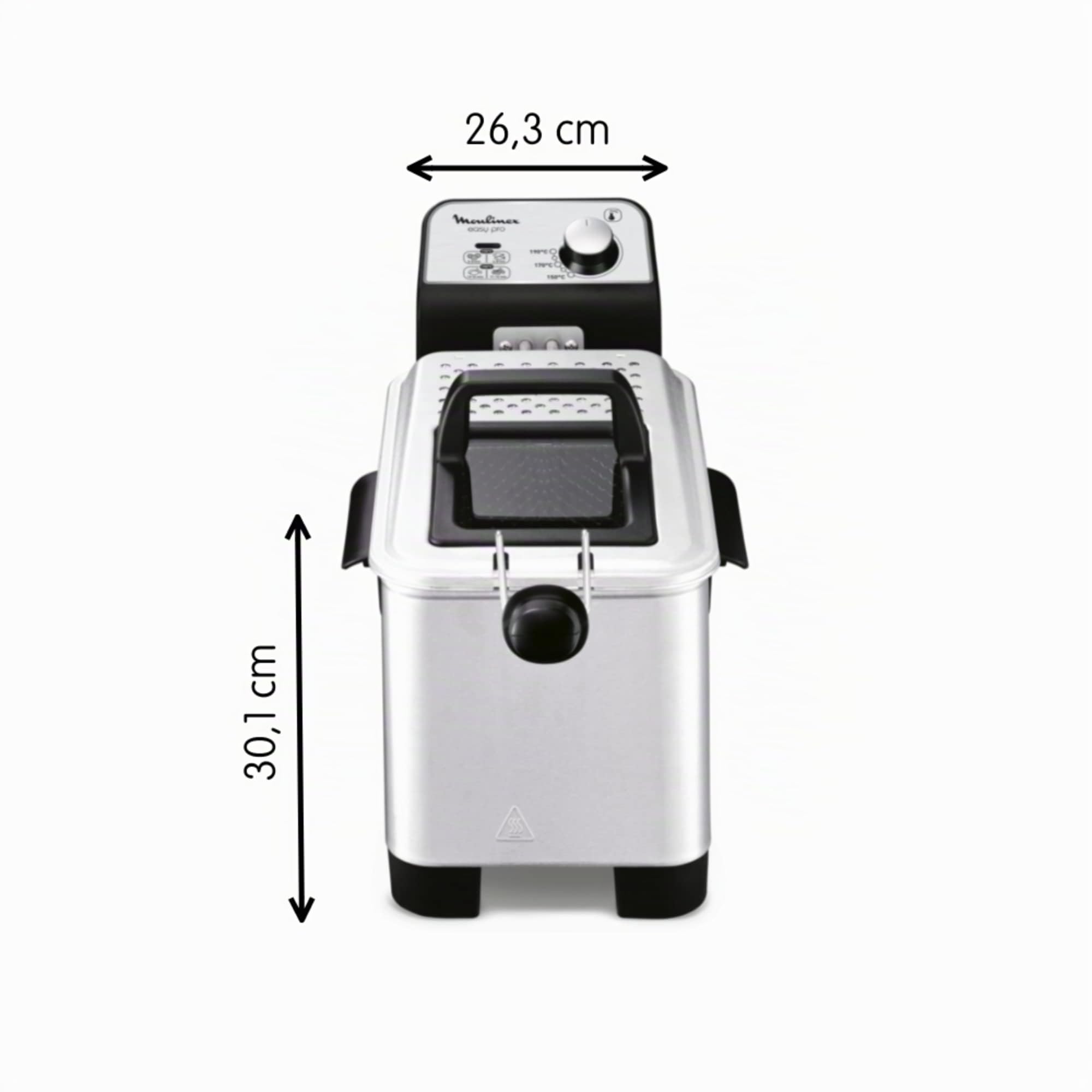 Moulinex Easy Pro 3 L-Freidora classica, 2300 W, 2 piani di cottura, termostato regolabile, 2 L/600 g), colore: argento