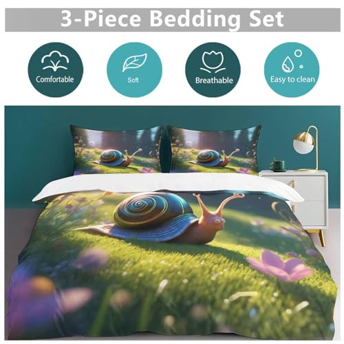 Parure de lit escargot en microfibre coton, l'excellence du confort double