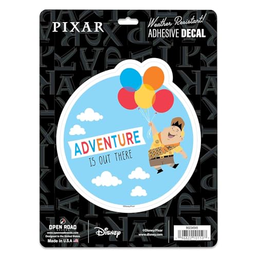 Image of Disney Up Movie Adventure is Out There Adhesive Vinyl Decal - Fun Up Sticker for Car - Great Gift Idea
