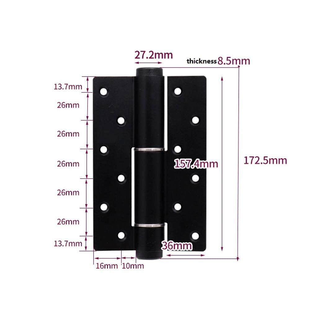 2 Stücke 6 Zoll Unsichtbares Türscharnier Hydraulisches Soft-Close-Federscharnier for Schrankbar Thekentür Schwarz(Black)