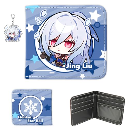 Honkai Star Rail Wallet for Women Men Kawaii Anime Bifold Wallet Honkai Purse Card Holder, Free Keychain