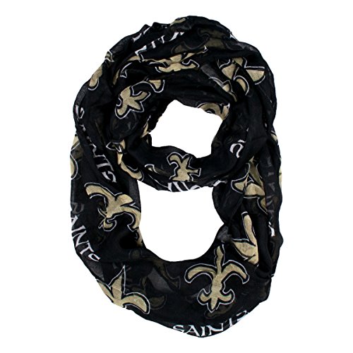Littlearth womens NFL New Orleans Saints Sheer Infinity Scarf Standard Color, 70 H x 25 W