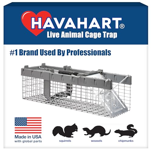 Havahart Small 1-Door Humane Live Catch and Release Animal Trap for Squirrels, Weasels, Chipmunks, and Other Animals - Humane Catch and Release for Small Animals - 1026