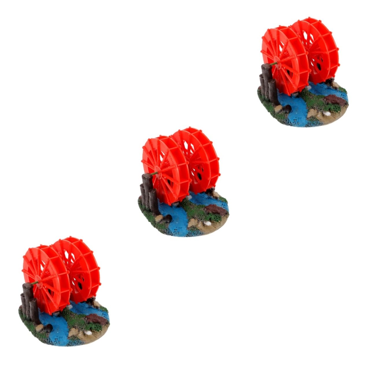 Toddmomy 3pièces Décoration De Paysage pour Aquarium Roue à Eau Artificielle avec Moulin Accessoire pour Réservoir De Poissons Et Crevettes Design Compact Et