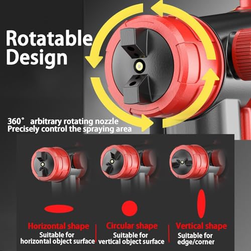 Pistola a spruzzo elettrica portatile con ugello girevole a 360°, 3 modalità di spruzzo per una verniciatura efficiente di case, pareti, recinzioni, mobili e armadi