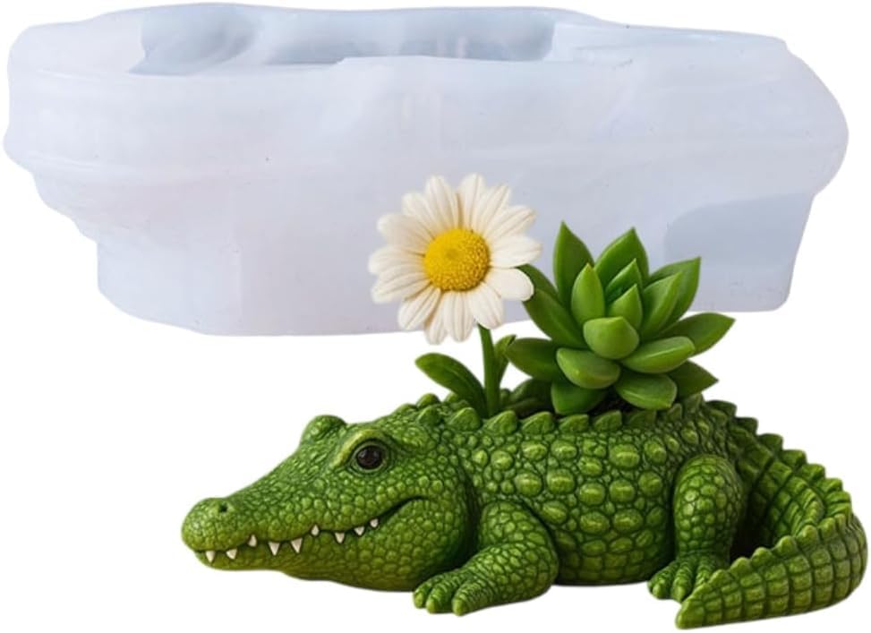 Crocodile Candle Mold Silicone Animal Storage Resin Molds for DIY Candle Making Wax Melts Polymer Clay IY Candle Cup Trinket Dish Cute Jungle Safari Home Decor Gifts-image-35