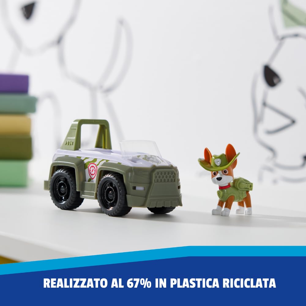 Paw Patrol, Veicolo Jungle Cruiser di Tracker 2025, Veicolo e Personaggio Tracker, Giochi per bambini e bambine dai 3 anni in su