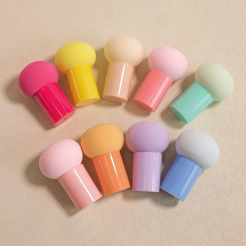 Mushroom Shape Makeup Sponge, Multicolor, 6 Pack, 2.4x1.6 Inch, Soft Polyurethane Foam, for Foundation Blending and Contouring