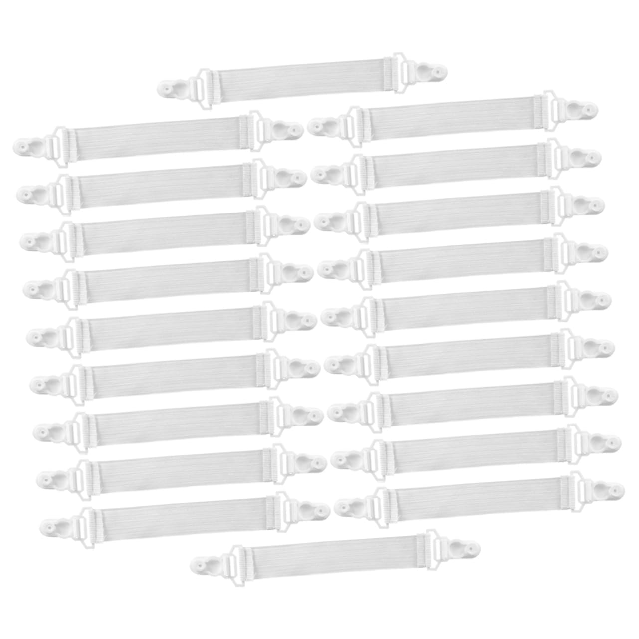 Cabilock 5 Sätze Bettlaken-Clip Spannbettlaken Halter Spannbetttuch Halter Spannbettlakenhalter Verstauen Einstellbar Bettlakenklammern/-Riemen Bett-hosenträger Plastik Weiß 20 Stück * 5