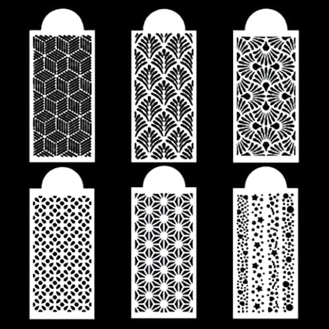 Greyoe Cake Template Stencil, 6 Pcs Pattern Cake Stencil Cake Decorating Stencils Set Cake Lace Stencil Cake Border Stencil Cake Side Stencil Baking Mold Kit for Cake Deocration Sugar Craft Tool DIY Cover