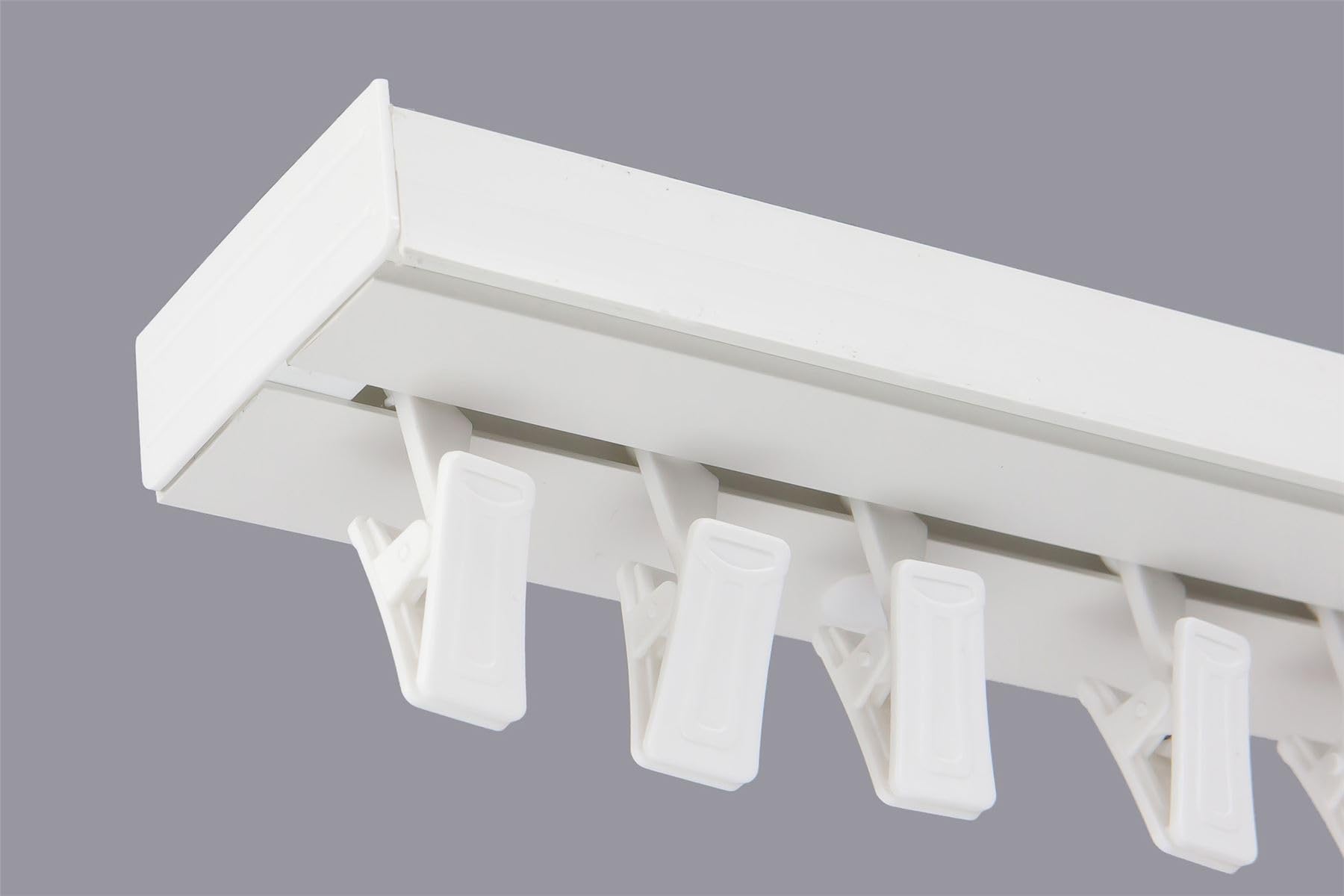 IANPAV Single White PVC Ceiling Curtain Track Rail Set 120cm Hooks 120 cm