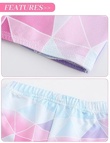 FEOYA Girls 2 Piece Gymnastics Dance Outfit Kids Ballet Active Set Crop Tank Top with Booty Shorts Sports Dancewear3