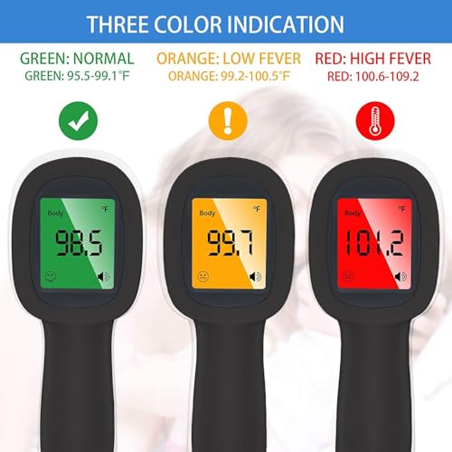 Image of DR VAKU Plastic Digital Thermometer For Fever Non-Contact Laser Infrared Forehead Thermometer Temperature Gun Accurate Reading with Large Display [Battery Included] - Black