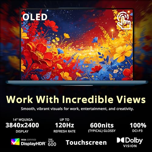 Image of Lenovo Yoga Slim 9i 14 inch 4K OLED Touch Laptop, Intel Ultra 7 258V, 32GB RAM, 2TB Storage(1TB SSD+1TB Docking Station), Intel Arc Graphics, Backlit Keyboard, Copilot+PC, Fingerprint, Win 11 Pro, Teal