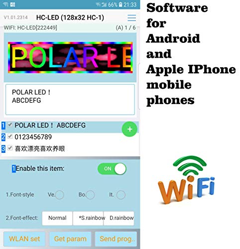 WiFi P6 high Resolution LED Full RGB Color Sign 40" x 9" with high Resolution P6 160x32 dots and New SMD Technology. Perfect Solution for Advertising