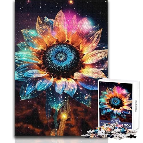 Rompecabezas de 1000 piezas para adultos de galaxia y girasol (38x52cm)