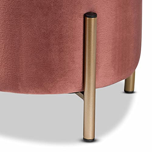 Baxton Studio Thurman Footstools, Pink/Gold #TOP4