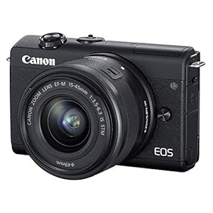 Canon EOS M200 Systemkamera Gehäuse – mit Objektiv EF-M 15-45mm F3.5-6.3 IS STM Kit (Body, 24,1 MP, klappbares Display…