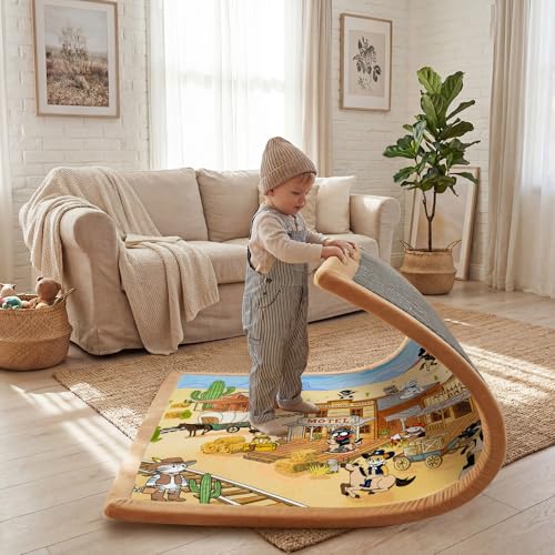 Image of 1.5 inch Thick Baby Floor Play Mat 59x79 Memory Foam Kids Mat(Little Dog) | Padded Mat for Tummy Time Crawling, Non-Slip Plush Playmat for Nursery Playroom Classroom