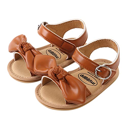 Girls Kids Open Toe Sandals Bow Leather Adjusted Buckle Strap Barefoot Shoes Baby Childrens Flat Wide Shoes Light Comfy2