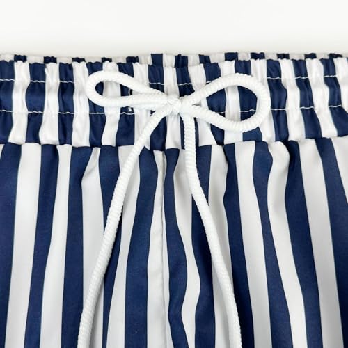 Muscle Killer Men's Swim Trunks Quick Dry Bathing Suits Swimming Board Beach Shorts Striped Swimwear no Liner with Pockets2
