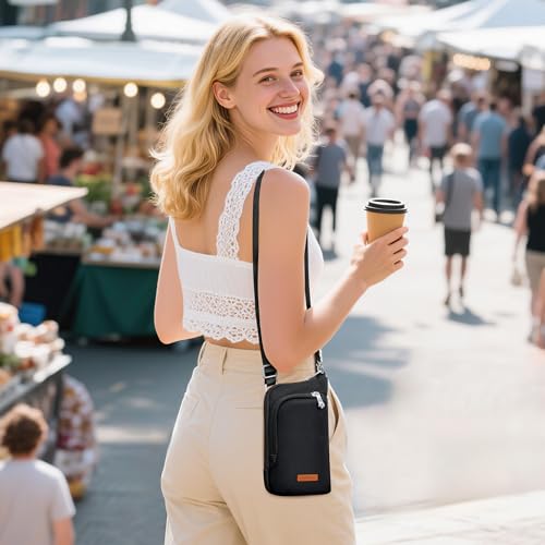 RONSIN Women Crossbody Bag Nylon Cell Phone Purses Wallet Travel Pouch Shoulder Strap with Anti Theft Locking Zipper4