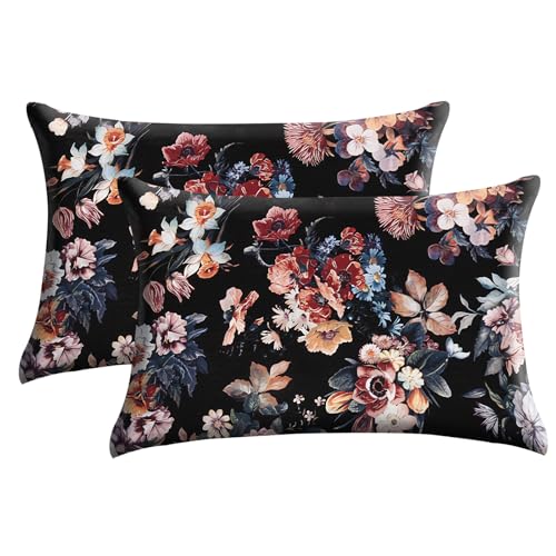 GABraden Satin Pillowcase 2PCS,Mulberry Silk Feeling Pillow Cases for Hair and Skin with Hidden Zipper,Satin Cooling Pillow Covers with Standard Size 20