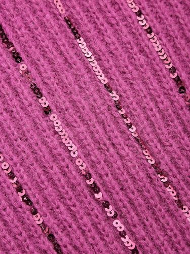 CIDER Wool-Blend High Neck Sequin Stripe Knitted Top4