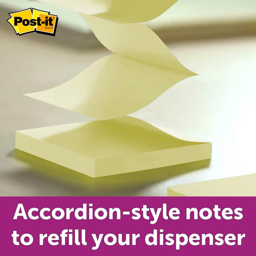 Post-it Greener Notes Recycling Pop-Up Notizen Mine, 3 x 3, Kanarischen YW, 100 Blatt/Pad, 12 Pads/Pack