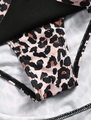 ZAFUL Women High Waisted Swim Skirts Ruffle Ruched Mini Skirt Tummy Control Bikini Bottoms4