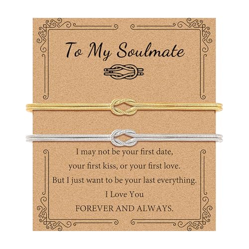 Image of Matching Bracelets for Couples Love Knot Bracelet Pinky Promise Soulmate Relationship Friendship Bracelets Forever Infinity Jewelry Gifts for Women Her Him