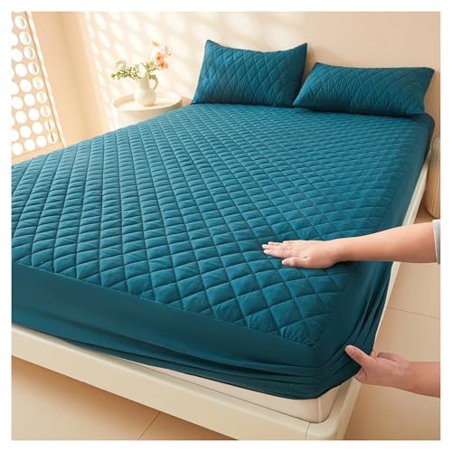Protège-matelas imperméable 100x200 vert drap-housse matelassé lavable - 2