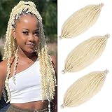 24 Inch Pre-Separated Springy Afro Twist Hair 3 Packs Pre Fluffed Spring Twist For Distressed Soft Locs Blonde Afro Twist Hair Natural Marley Twist Braiding Hair Extensions Women (24 Inch 3Pcs, 613#)