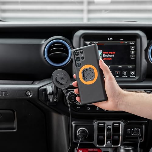 Quad Lock Adhesive Dashboard/Console Car Phone Mount Kit with Wireless Charging Head and MAG iPhone 13 mini Case